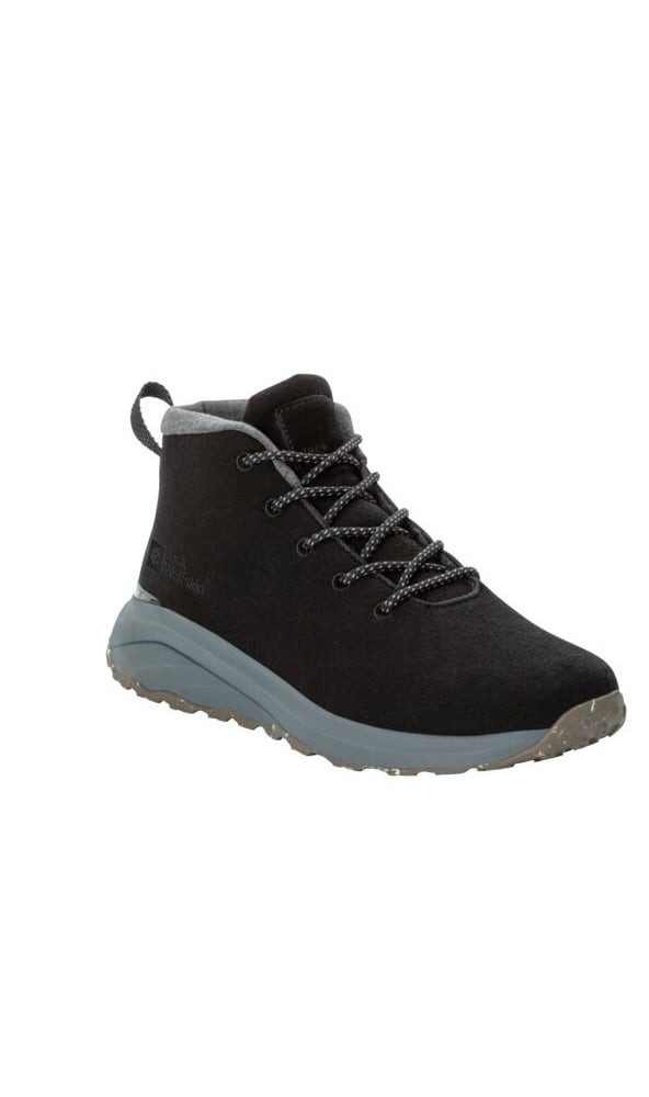 Jack Wolfskin Campfire Mid Wool (Bio-Baumwolle, bequem, atmungsaktiv) phantomgrau Wanderschuh