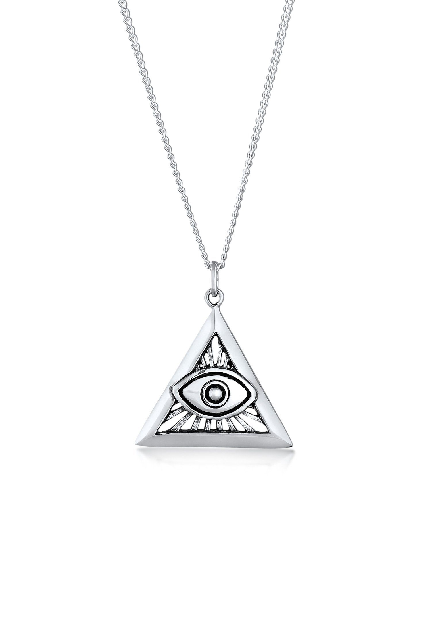 Lange Silber Herren Kette Evil Sterling Eye Dreieck Kuzzoi 925