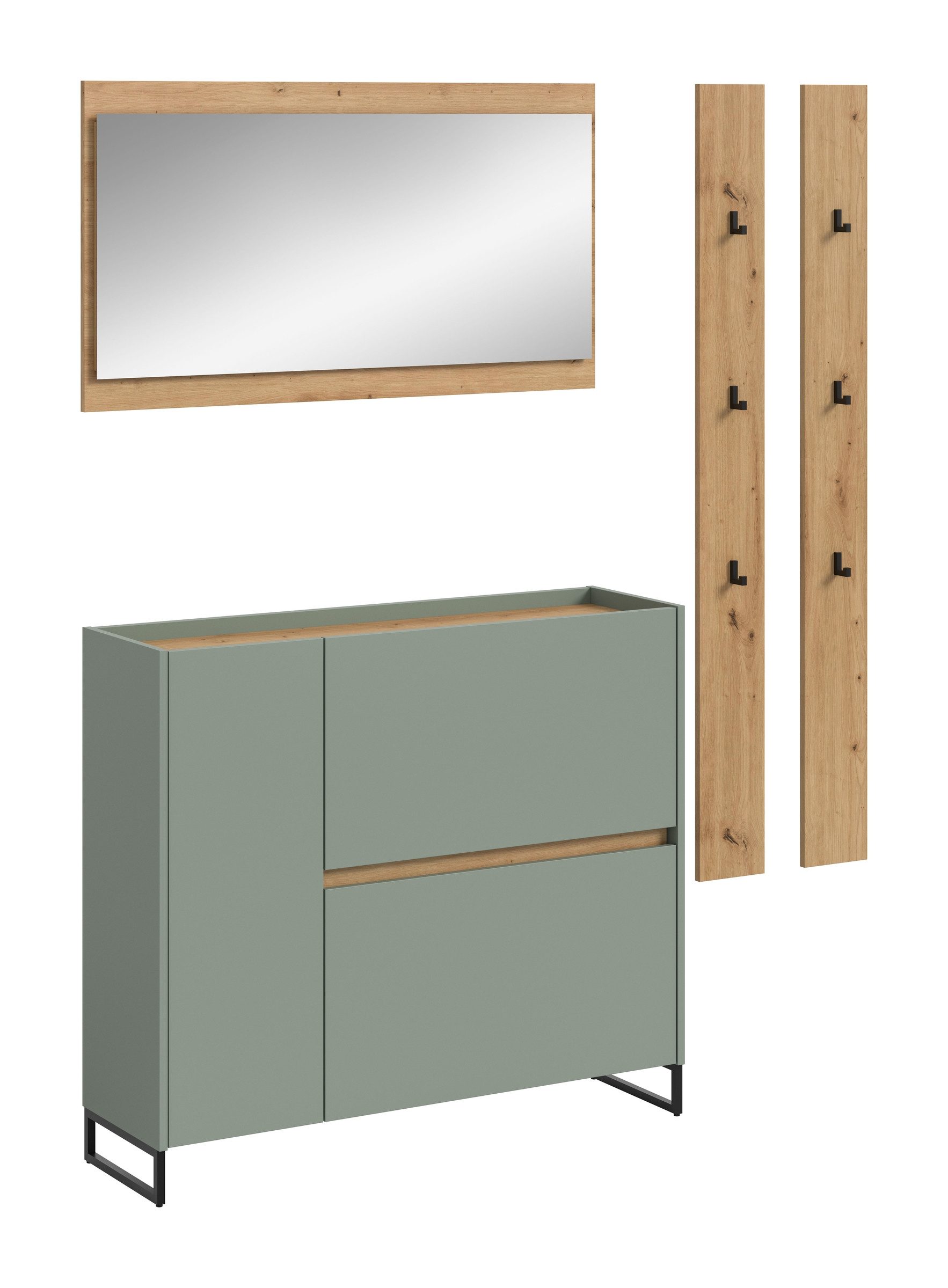 freiraum Garderoben-Set Drive, in Salbei - 192x172x32cm (BxHxT)