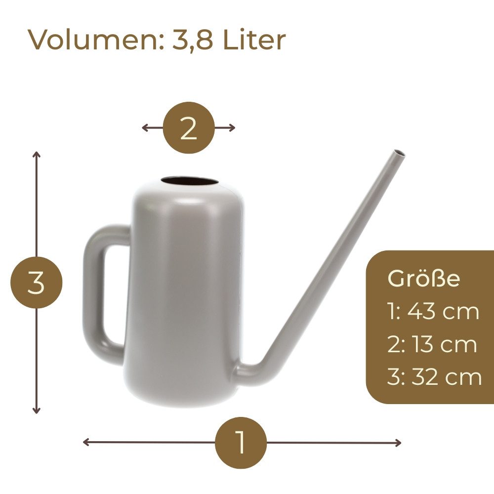 GarPet Gießkanne Gießkanne Zimmerpflanzen 3,8 L Gießkanne Groß Blumengießkanne Indoor