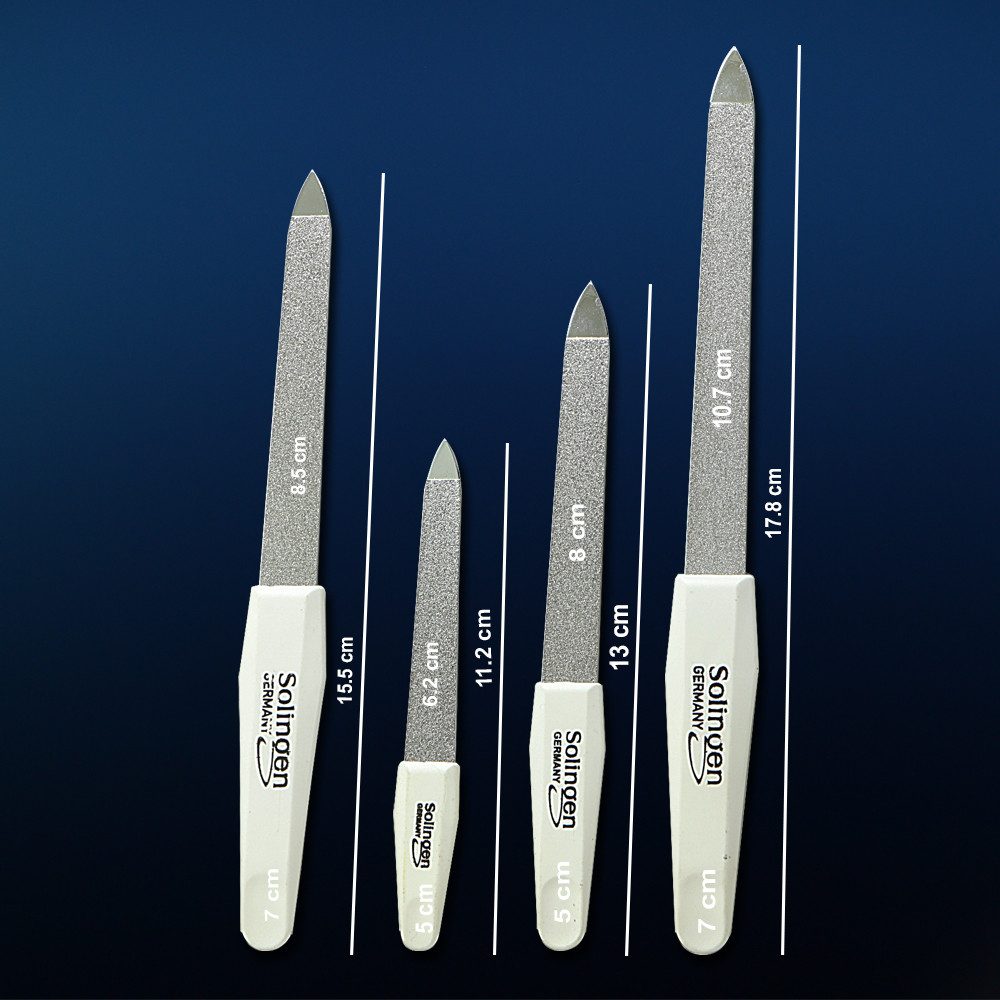 SMI Saphir-Nagelfeile 4 Saphirnagelfeile Solingen Saphir Nagelfeilen Fingernägel Fußnägel, 4-tlg., Fein, Grob