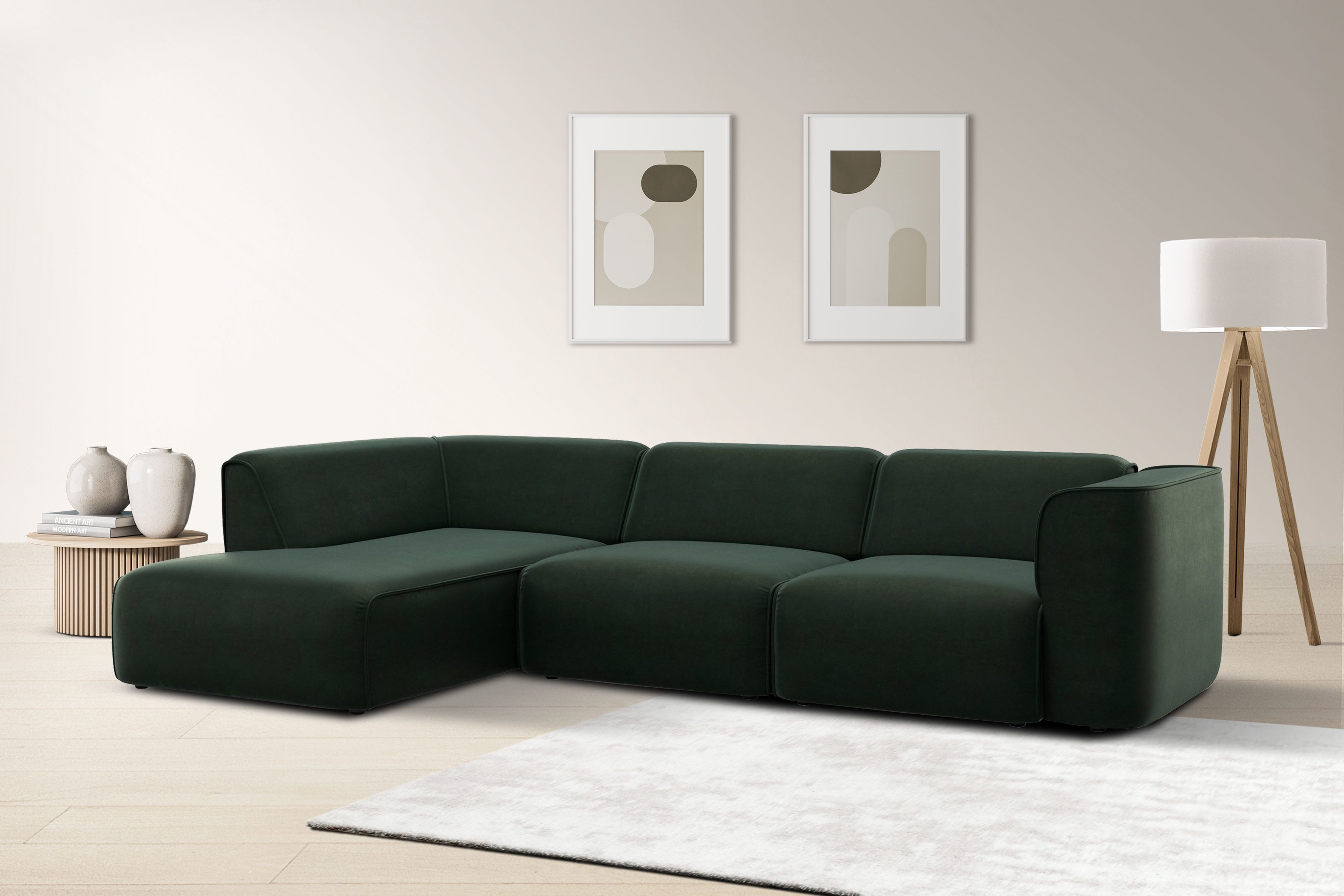 Ecksofa Merid L-Form, jederzeit durch Module erweiterbar, B/T/H: 295/162/70 cm