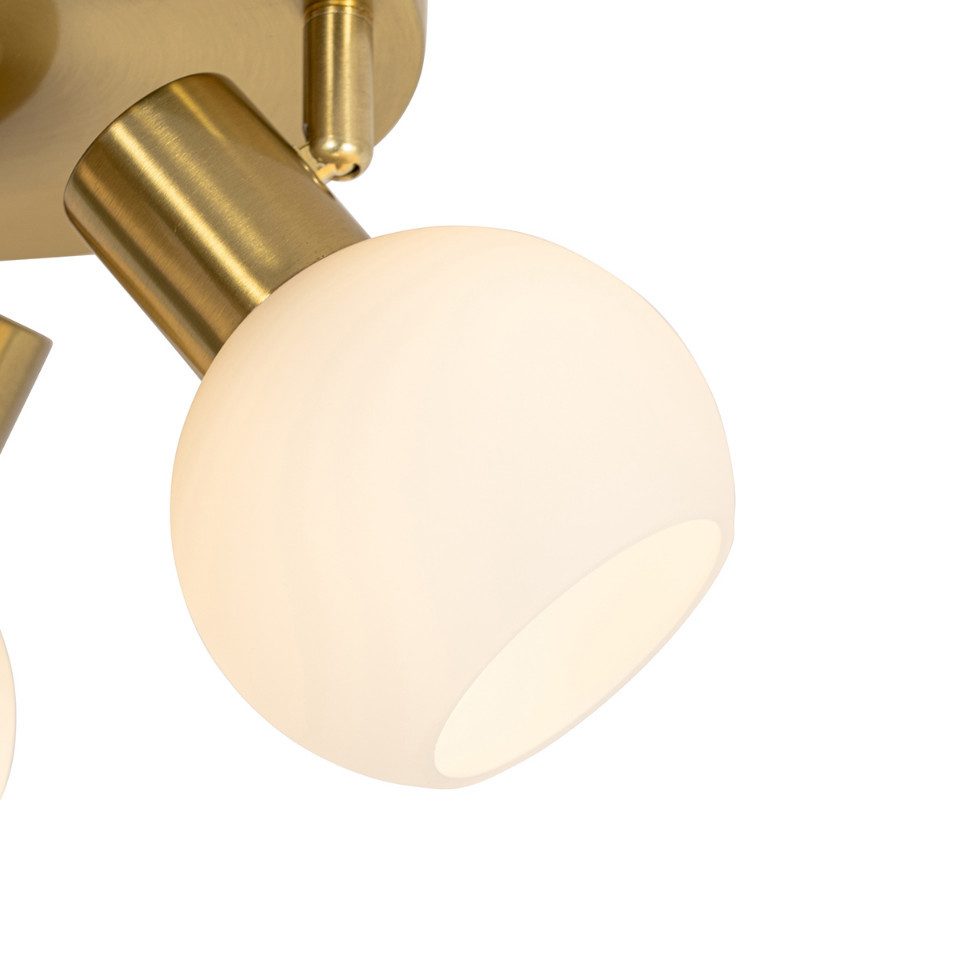 Qazqa LED Aufbaustrahler Anouk, ohne Leuchtmittel, E14, Gold, Art Deco, Gla günstig online kaufen