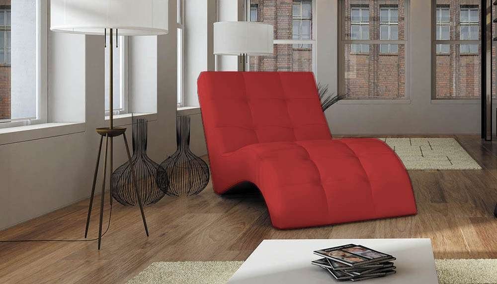 Stylefy Relaxliege LAGUNA, Relaxliege, Liegesessel, gepolstert, Liegekomfort, Modern Design, frei im Raum stellbar Rot