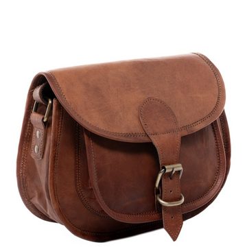 SID & VAIN Schultertasche Leder Schultertasche Damen LORI, Crossbody Bag Echtleder für Damen, Umhängetasche hellbraun