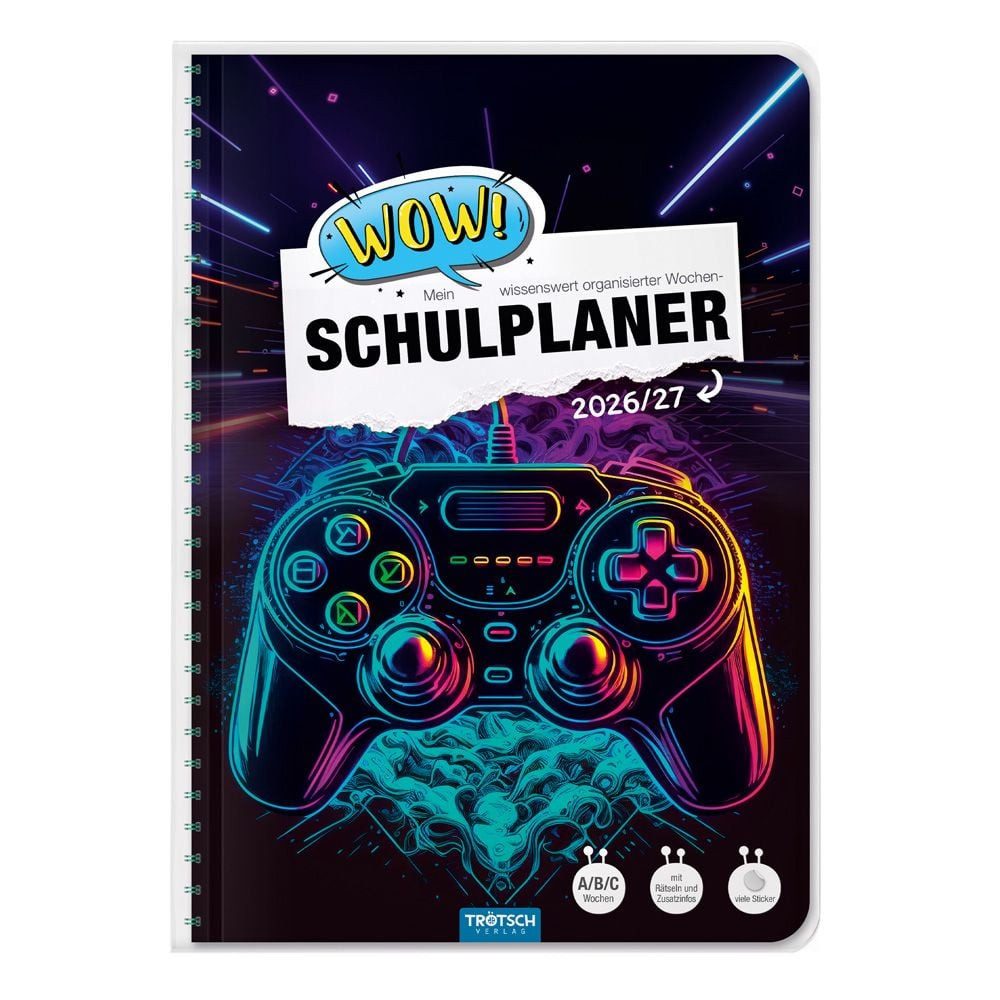 Trötsch Verlag Schulheft TRÖTSCH Schulplaner WOW! Gaming 2026/27 – Spiralbindung