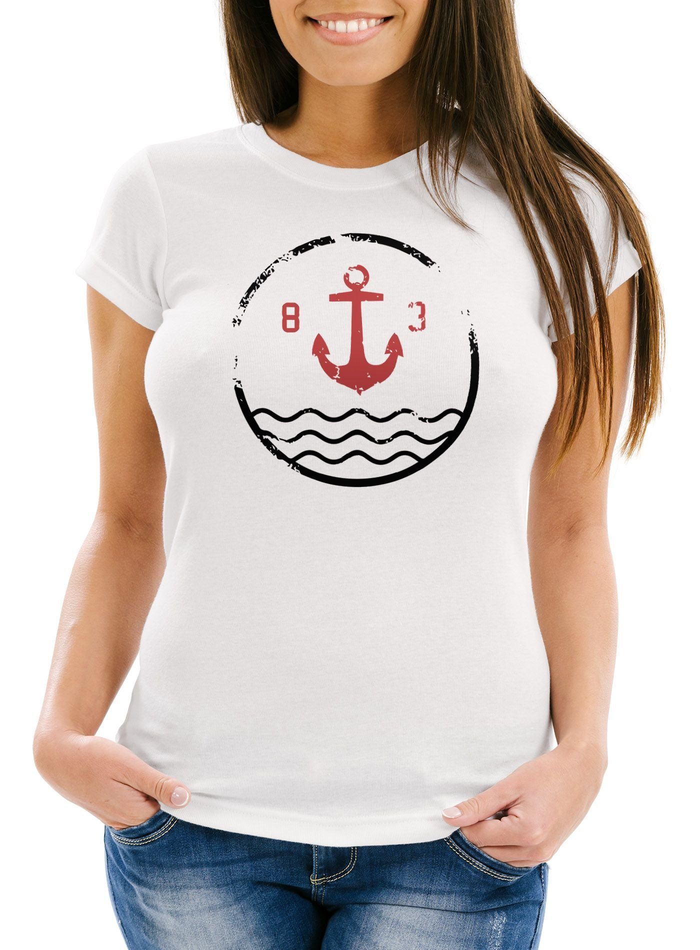 Neverless Print-Shirt Damen T-Shirt mit Anker günstig online kaufen