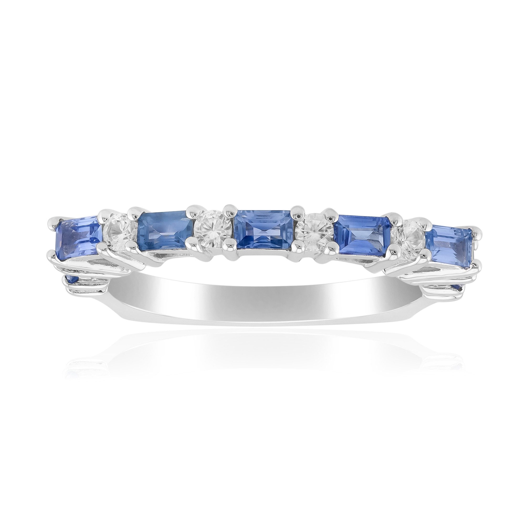 Cavill Goldring Tuléar-Saphir-Ring aus Weißgold, Madagaskar, 0,595 ct (1-tlg)
