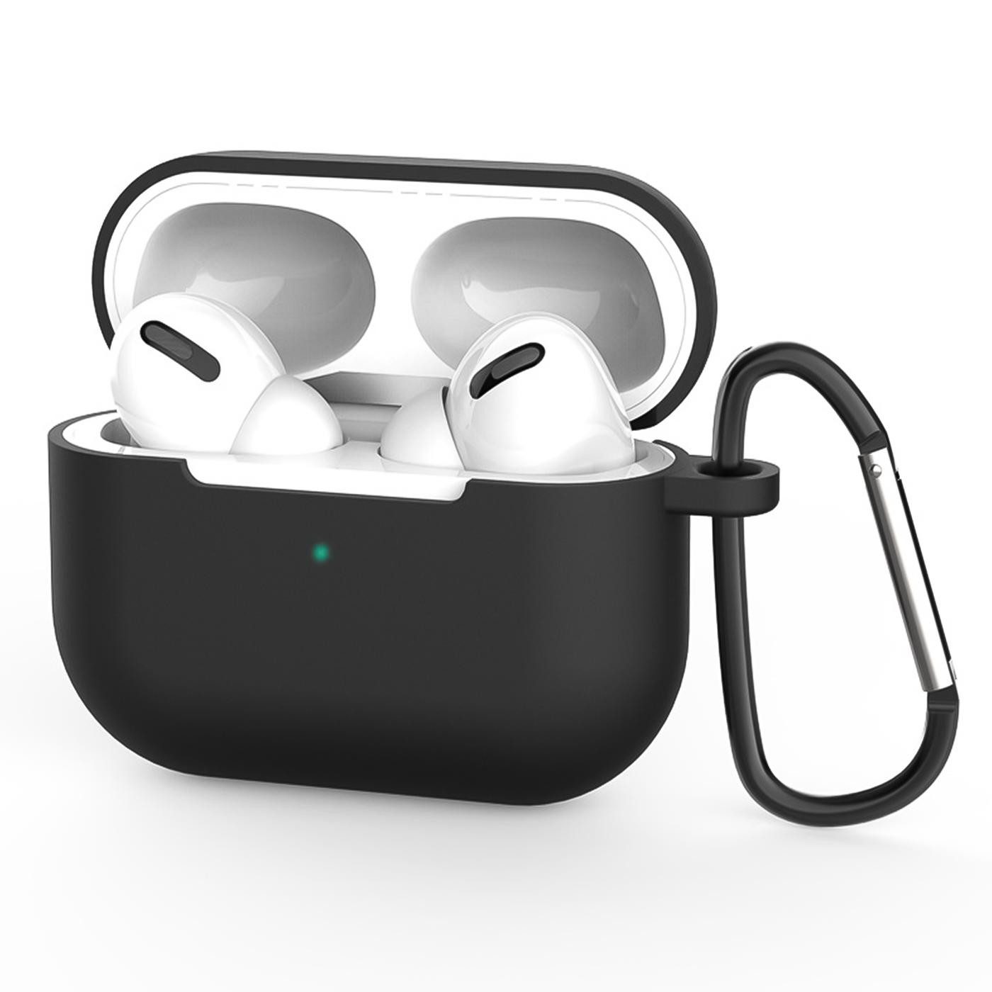CoolGadget Kopfhörer-Schutzhülle Basic Silikon Hülle für AirPods Pro 1 Schutzhülle mit Karabiner, Soft Touch Case, stoßfest, rutschfest, 360° Schutz, kabellos ladbar von CoolGadget