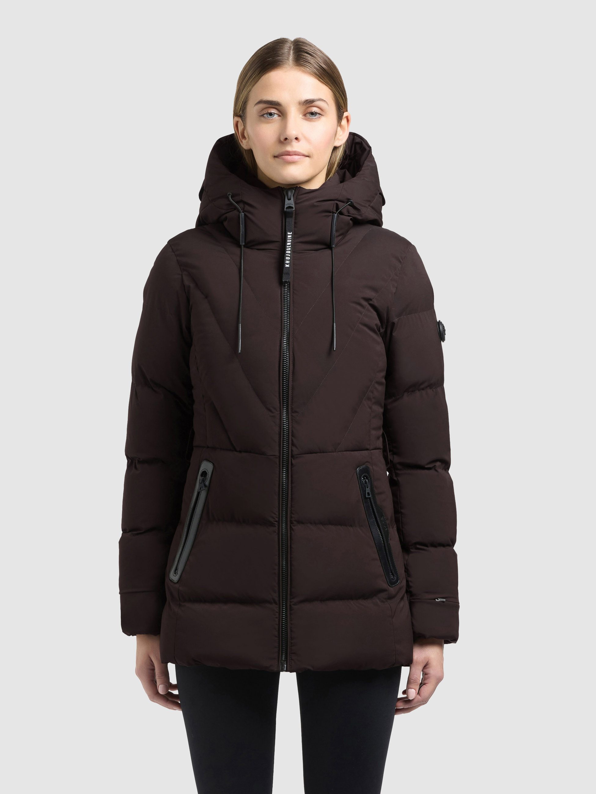 khujo Steppjacke RABB2 Applikationen aus Kunstleder