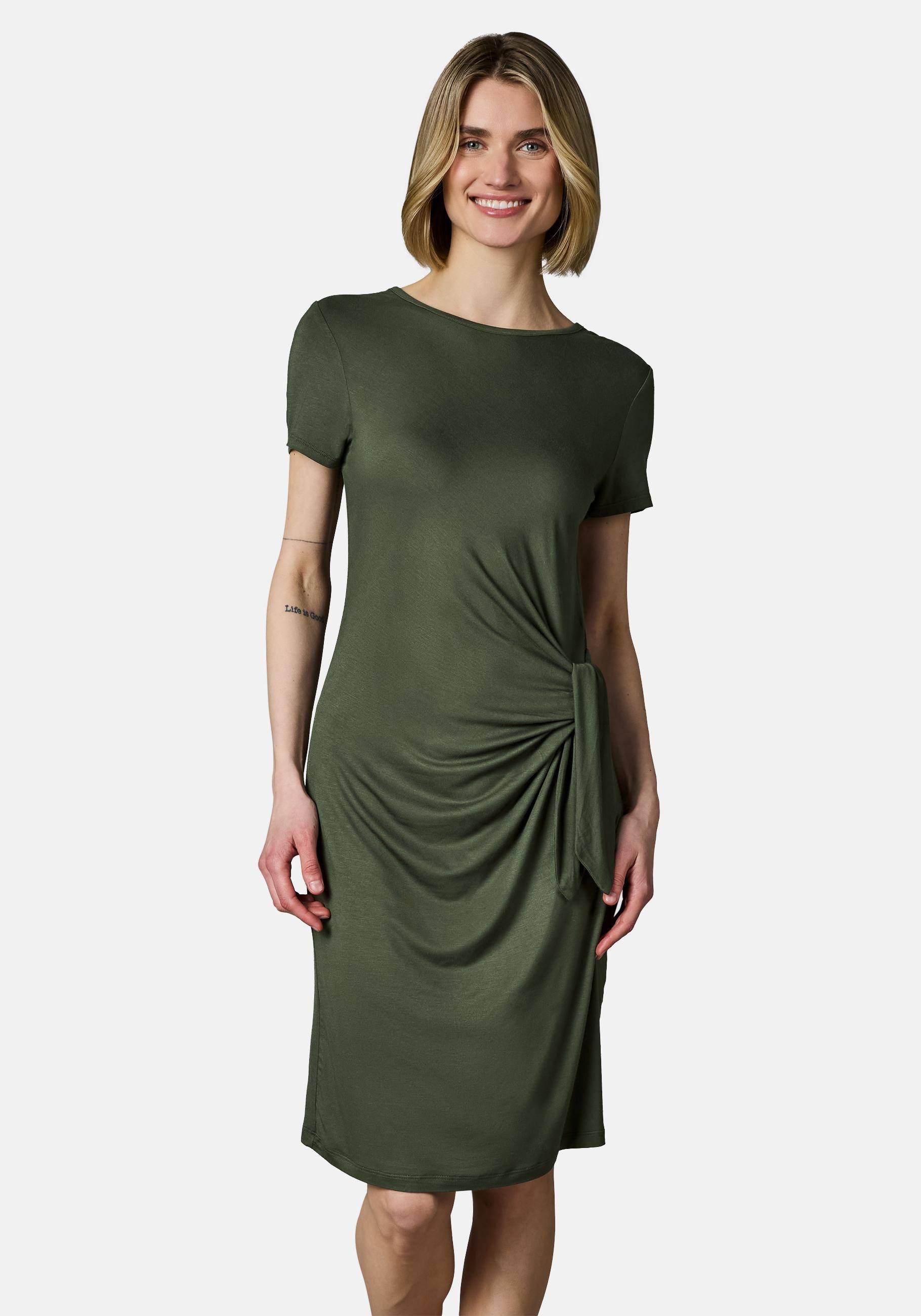 Ragwear Shirtkleid Knotta Kurzarm Sommerkleid mit seitlichem Bindeband