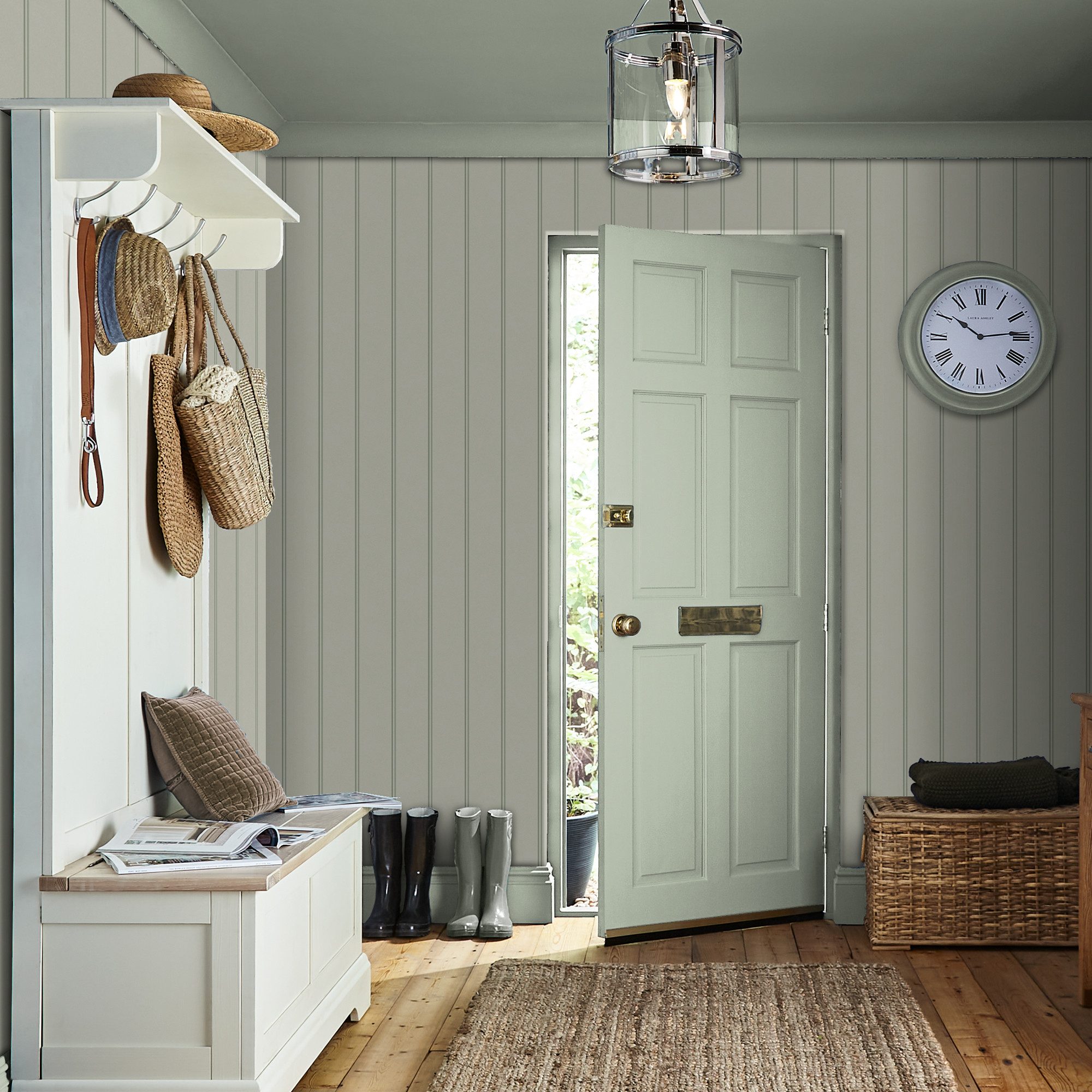 LAURA ASHLEY Vliestapete Chalford Holzplanken, glatt, Holz, (1 St), 10mx52cm (ca. 5m2)