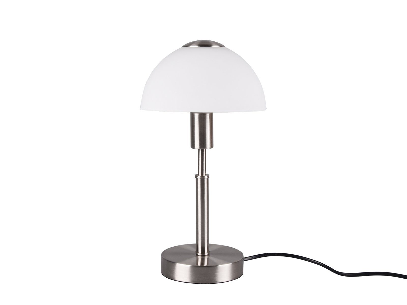 meineWunschleuchte Silber-Weiß dimmbar, Lampenschirm, 33cm Dimmfunktion, LED wechselbar, Nachttischlampe, per H: Bauhaus-stil LED Glas Warmweiß, Pilz-Lampe Touch