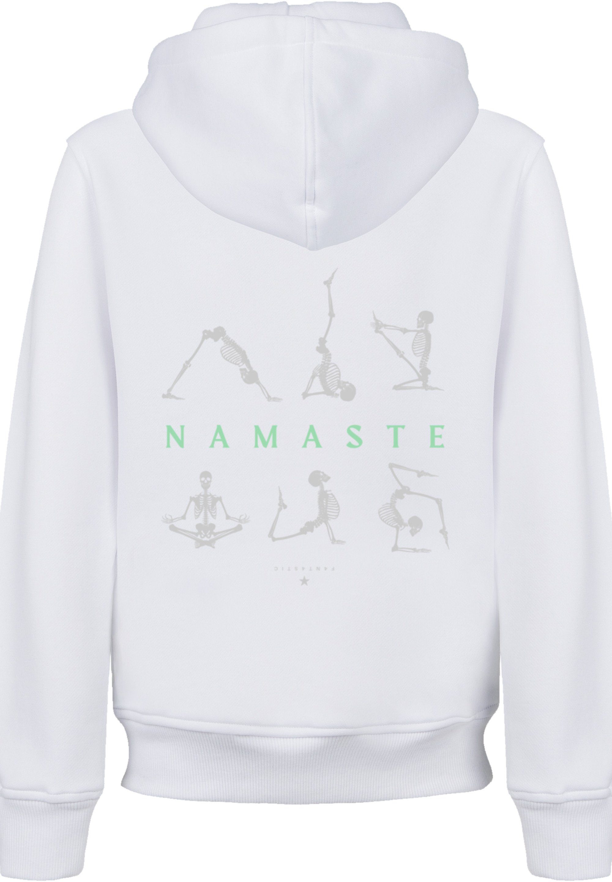 Namaste Print F4NT4STIC Halloween Kapuzenpullover Yoga Skelett weiß
