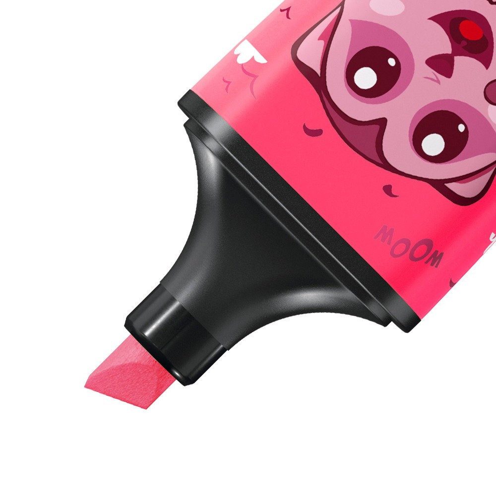 STABILO Faserstift Textmarker Set Mini Animal Vibes 5er Etui, Anti Dry Out Technologie