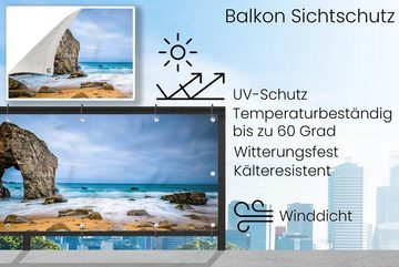 MuchoWow Balkonsichtschutz Steine - Wasser - Strand - Felsen - Wellen (1-St) Balkonbanner, Sichtschutz für den Balkon, Robustes und wetterfest