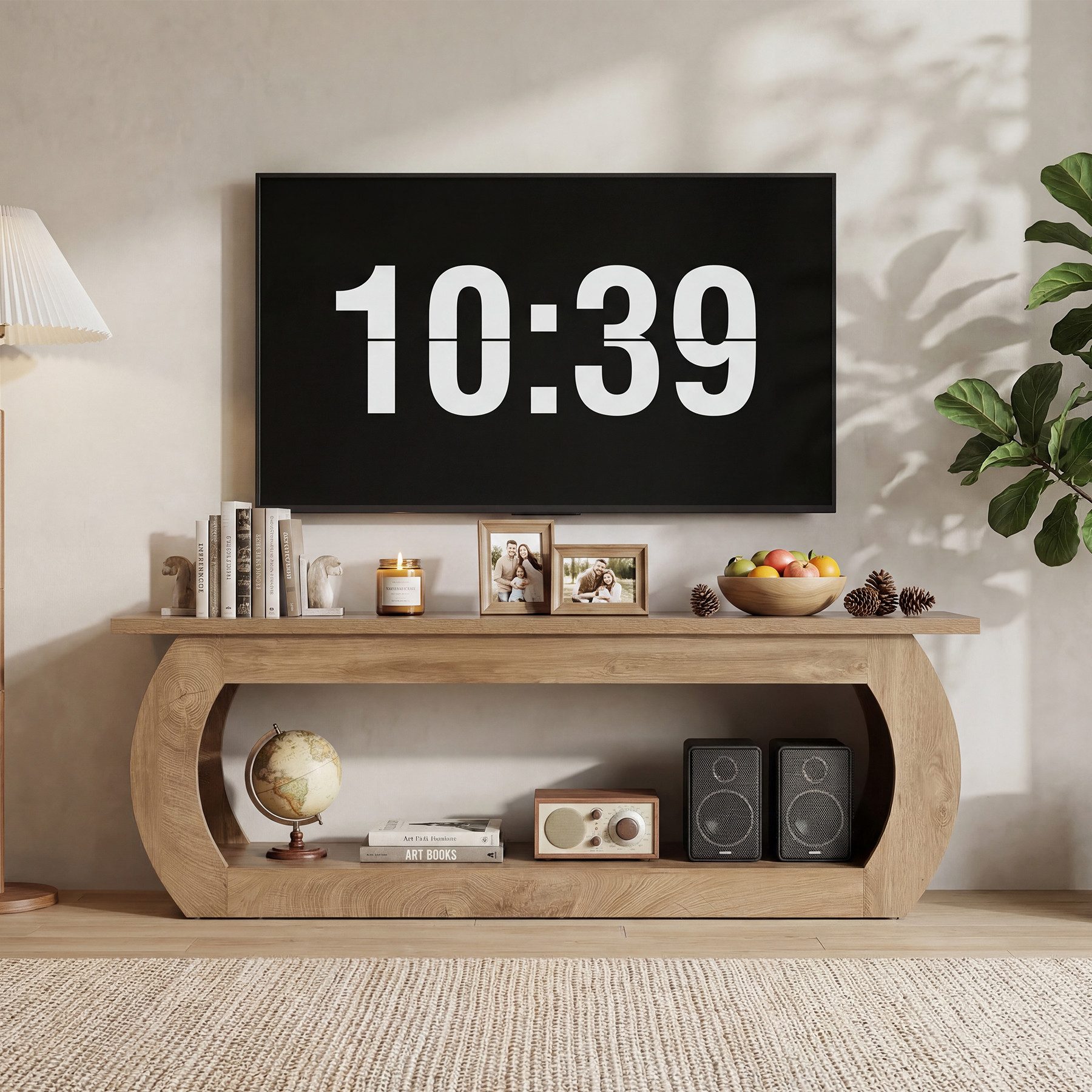 Tribesigns TV-Schrank 160cm TV-Ständer für Fernseher bis zu 65 Zoll, TV-Schränke (Konsolentisch, mit 2 Ablageebenen, langer TV-Konsolentisch für Wohnzimmer und Schlafzimmer)