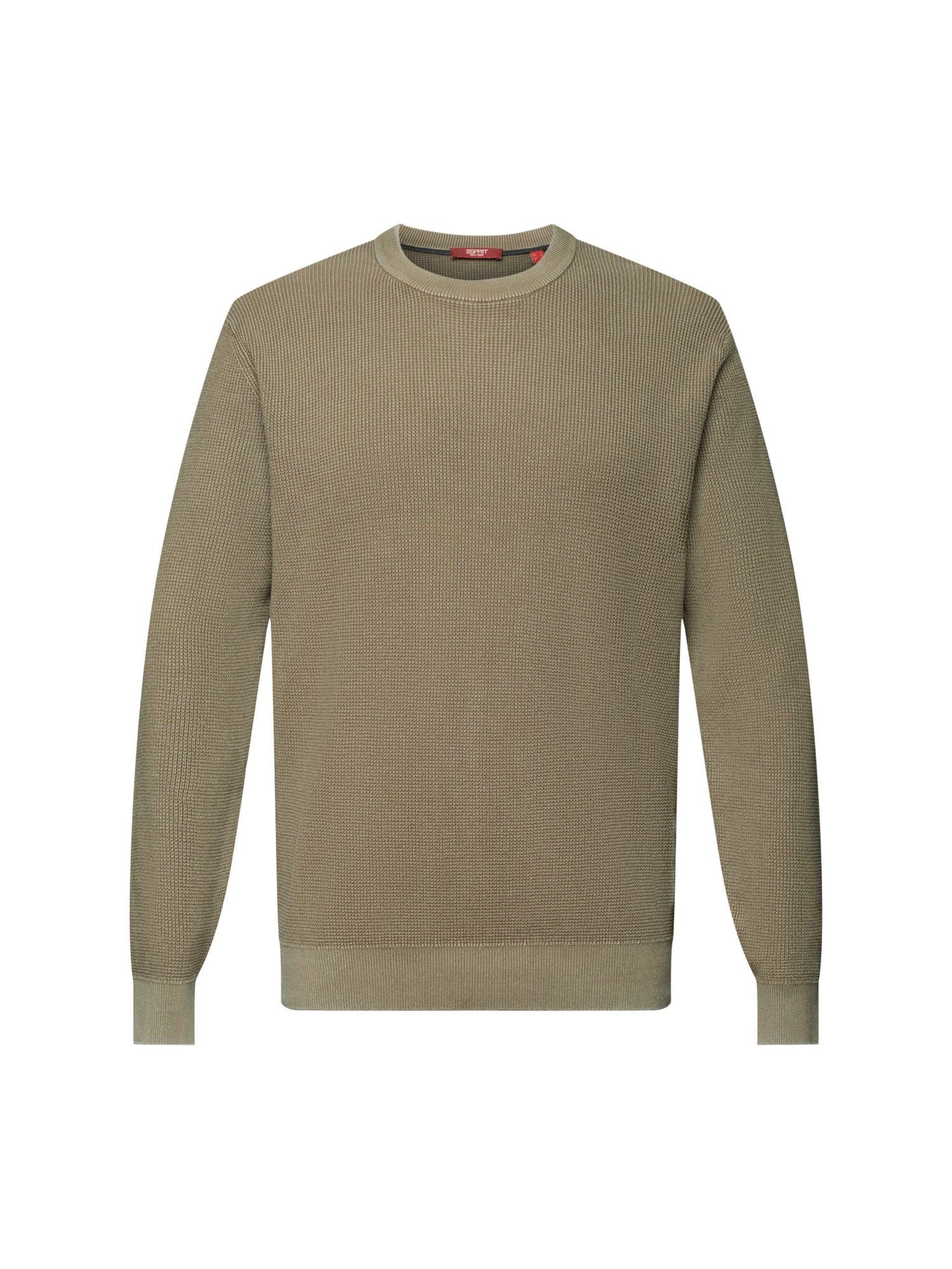 KHAKI GREEN Baumwolle Rundhalsausschnitt, Esprit Rundhalspullover % Pullover mit 100