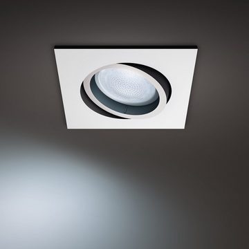 Philips Hue LED Einbauleuchte Bluetooth White Ambiance Einbauspot Milliskin in Weiß 5W 350lm GU10, keine Angabe, Leuchtmittel enthalten: Ja, LED, warmweiss, Einbaustrahler, Einbauleuchte