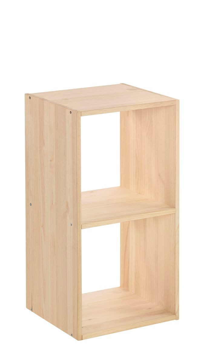 Astigarraga Kit Line Standregal Dinamic Würfel Holzregal Schrankmodul, Kiefernholz, modular kombinierbar, 2x1 Fächer (33x36,2x70,8cm)