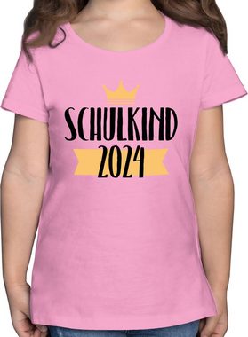 Shirtracer T-Shirt Schulkind 2024 mit Krone Einschulung Mädchen