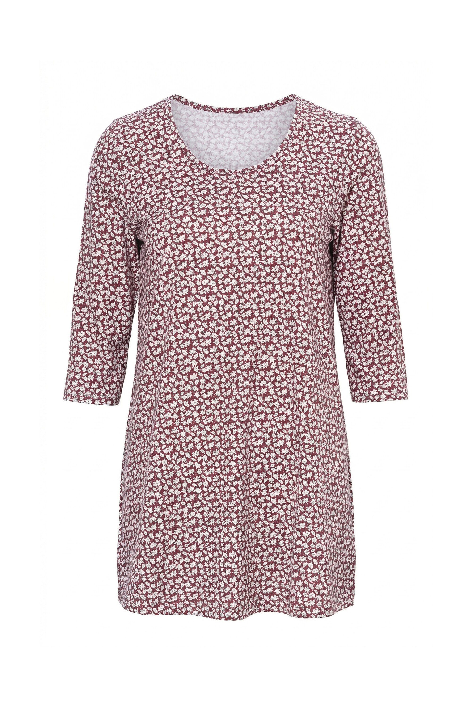 Ulla Popken Longshirt Longshirt gemustert A-Linie Rundhals 3/4-Arm – Bild 2 von 5