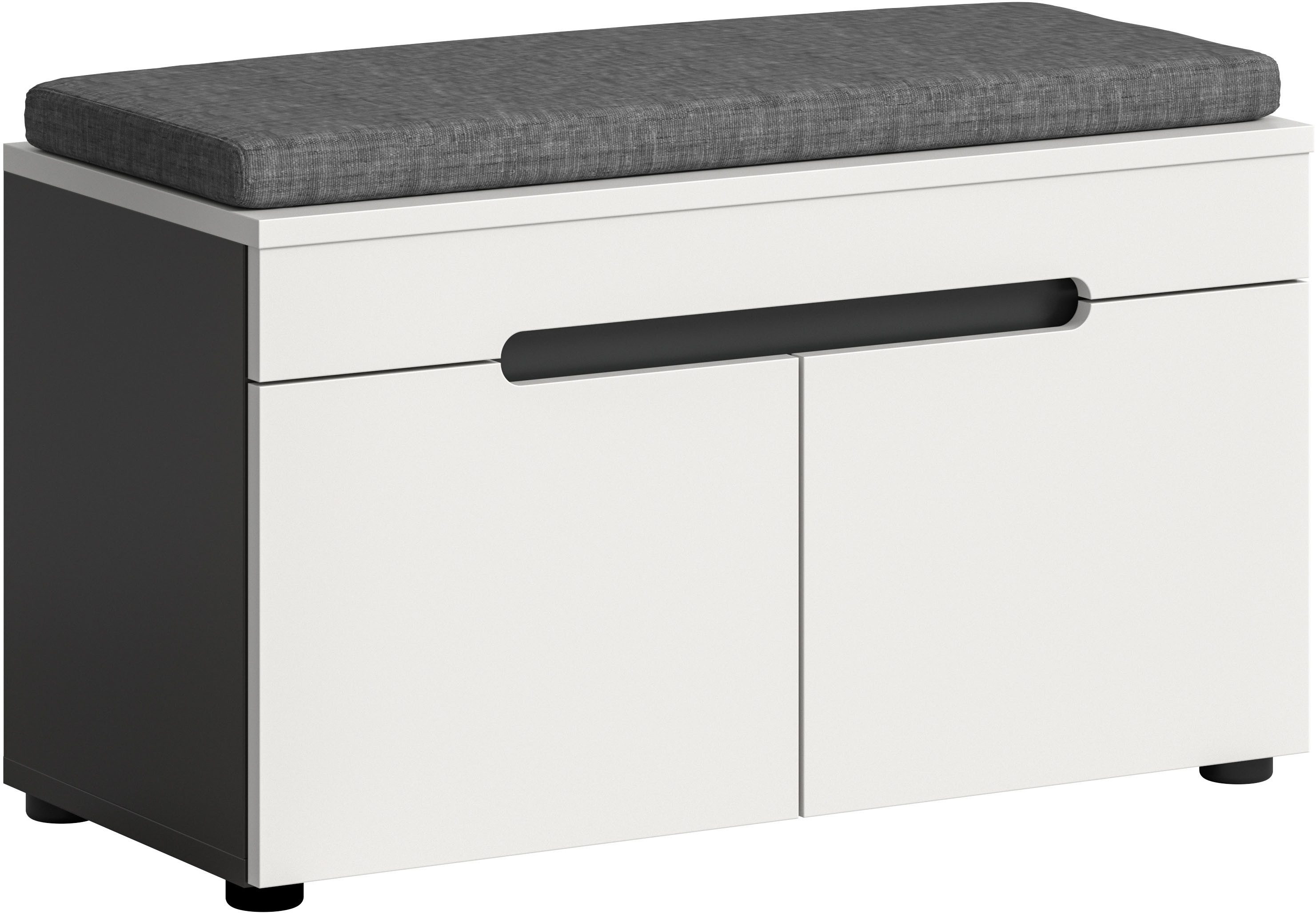 Home affaire Sitzbank REHAT, TOPSELLER!, Breite 80cm, 2 Türen, 2 Fächer inkl. Sitzkissen (2-St., in verschiedenen Farben erhältlich), Garderobenbank, Flurbank, Dielenbank, Bank mit Stauraum, Bank