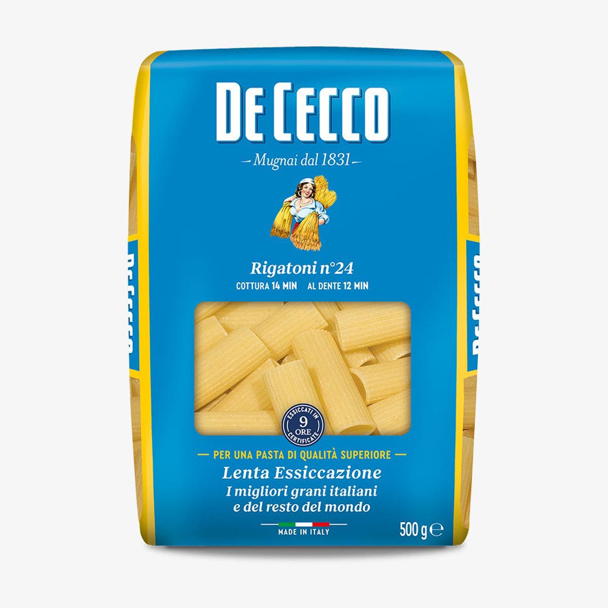 DE CECCO Nudeln, De Cecco Rigatoni Nummer 24 Teigwaren aus Hartweizengrieß 500g