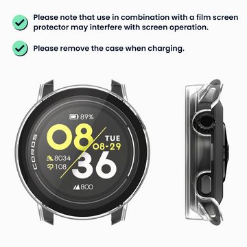 kwmobile Smartwatch-Hülle 2x Hülle für COROS PACE 3, Fullbody Fitnesstracker Glas Cover Case Schutzhülle Set