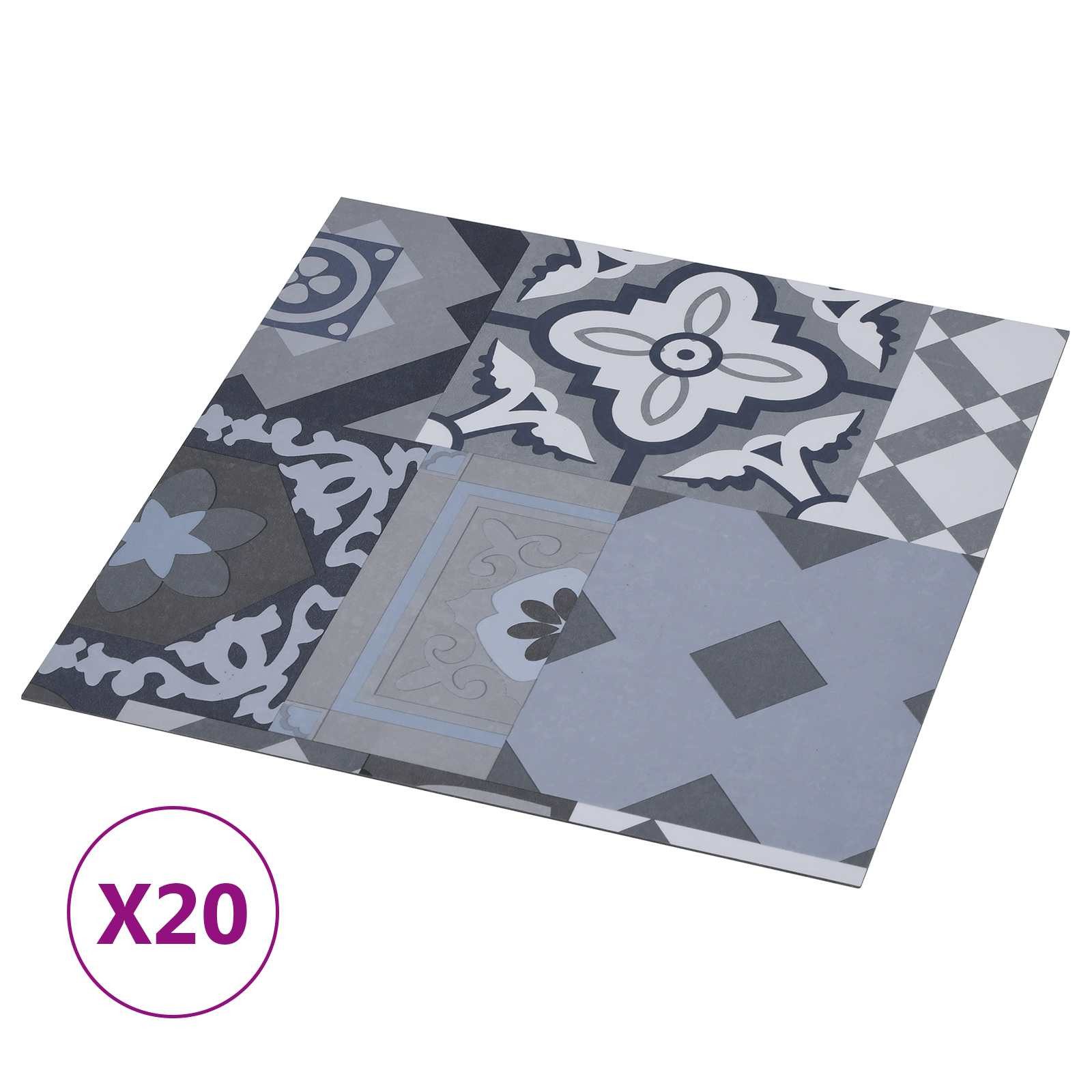 vidaXL Teppichboden Selbstklebende Bodenplanken 30,5 x 30,5 cm 20 pcs PVC, Quadratisch