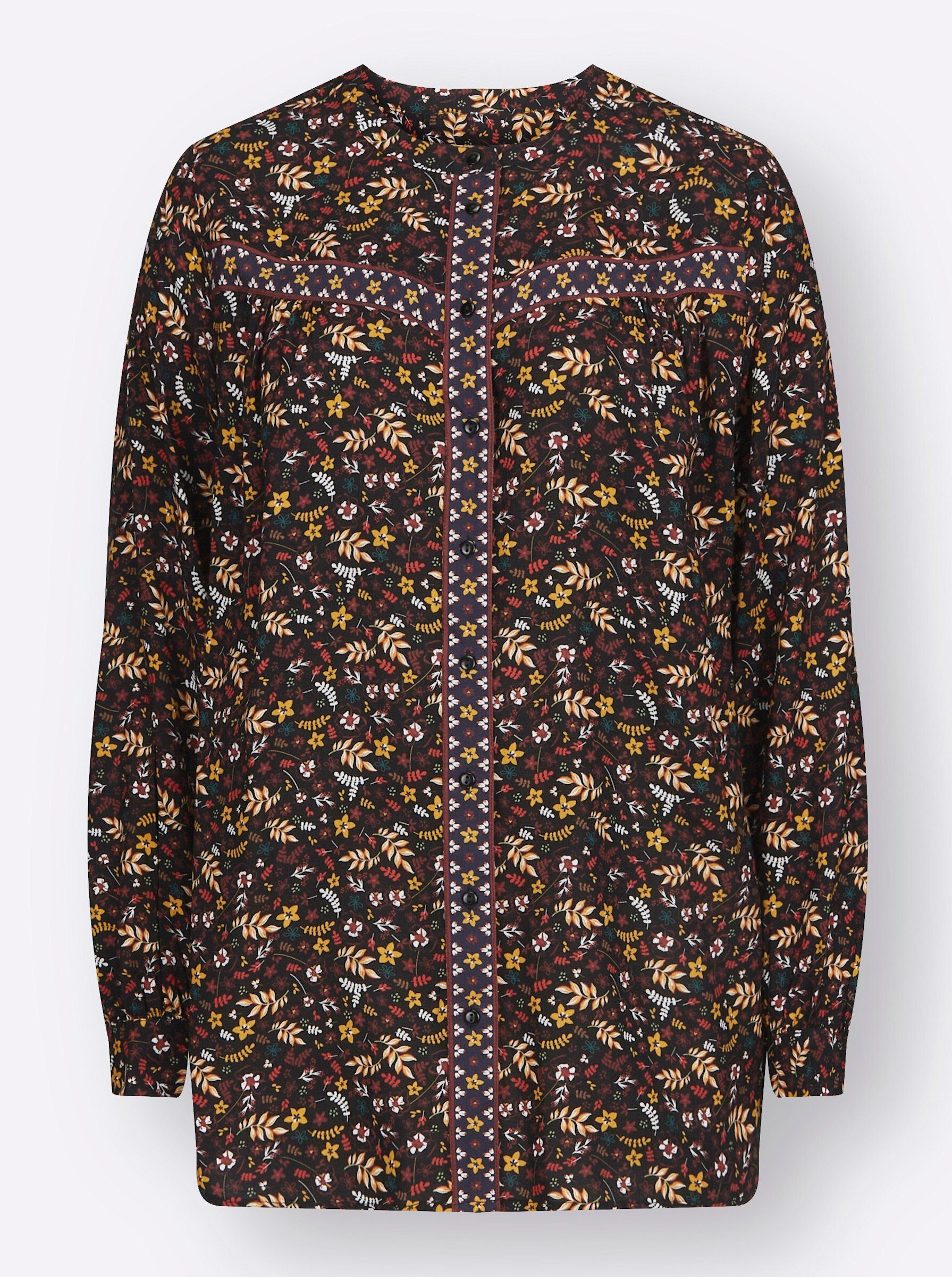 Klassische Bluse Tunikabluse Langarm