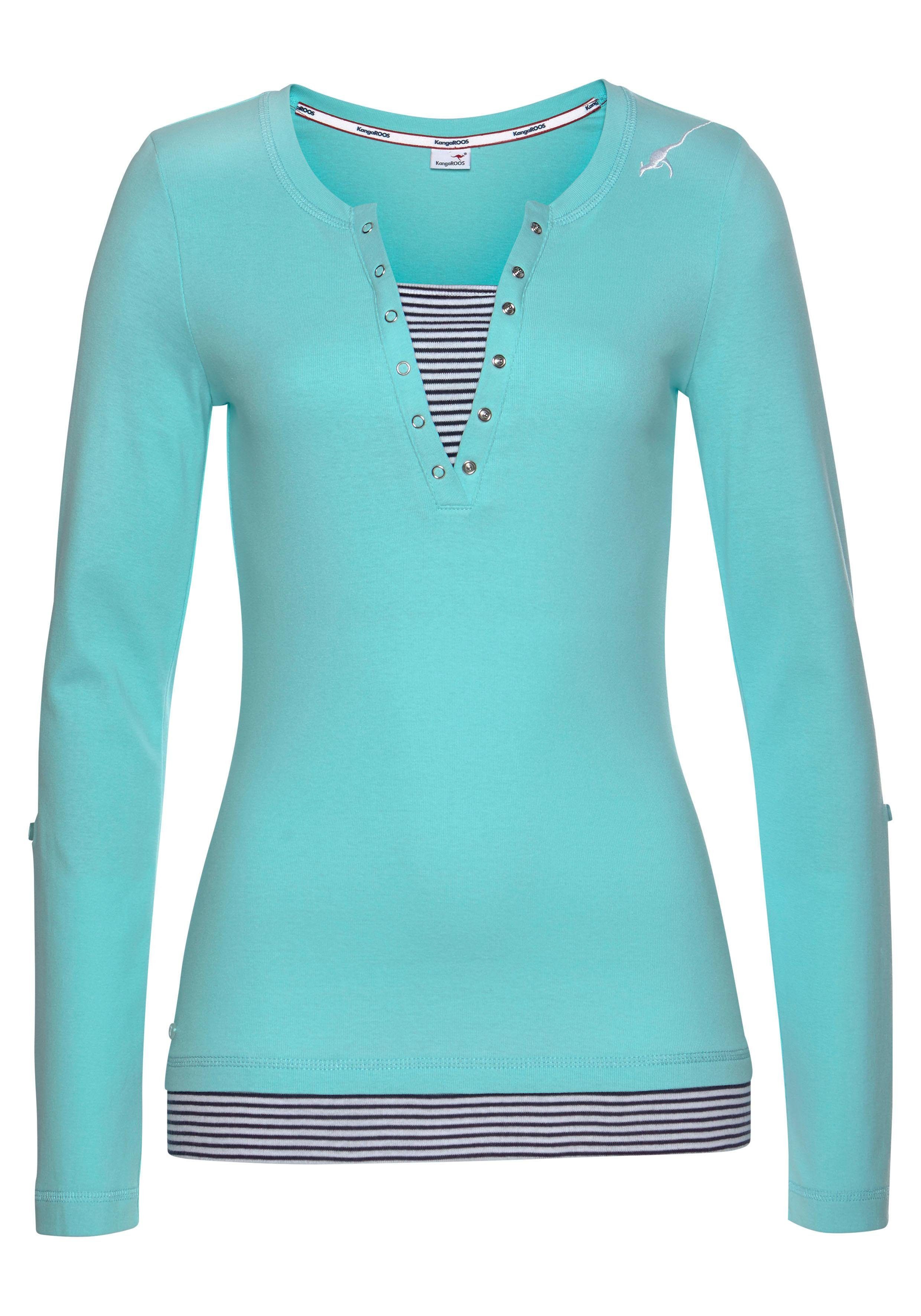 KangaROOS 2-in-1-Shirt Langarm, sehr figurbetont. Reduzierter Preis € 27,99. Unverbindliche Preisempfehlung € 39,99, (€ 27,99 pro 1 Stk)