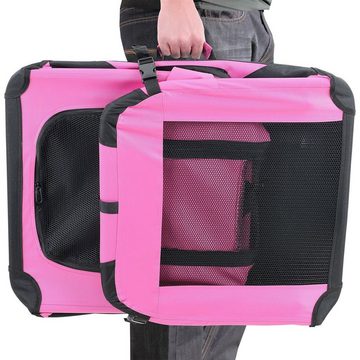 pro.tec Tiertransporttasche, Faltbare Hundetransportbox Größe Pink;S
