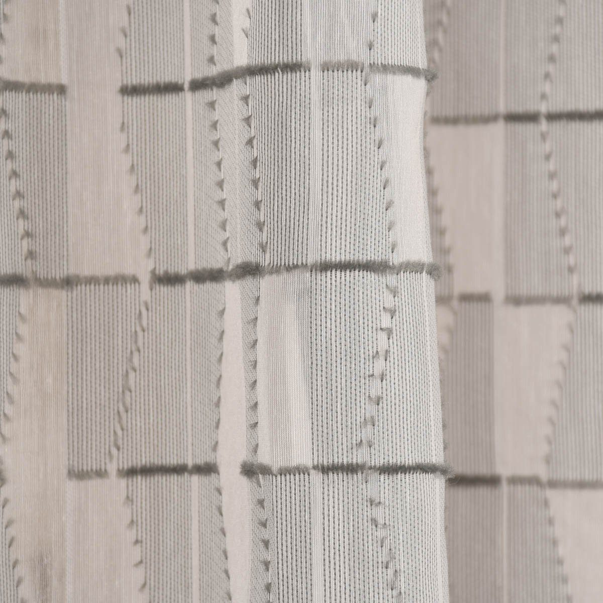 Meterware Rasch Textil Stores Scherli halbtransparent, grau Rechtecke abstrakt überbreit Kunstfaser, 300cm