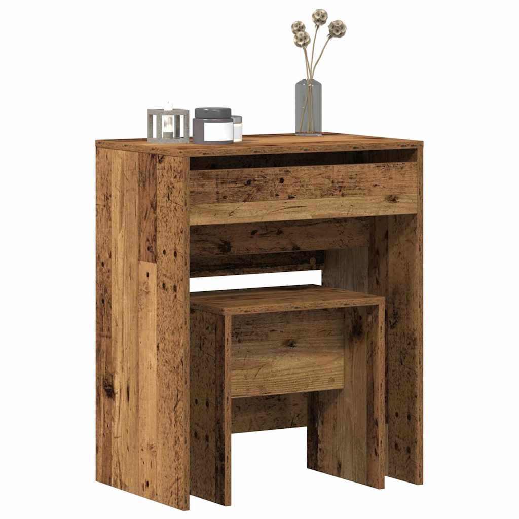 vidaXL Schminktisch Schminktisch 2 stk. Altholz 60 x 40 x 75 cm Holzwerkstoff (2-St)