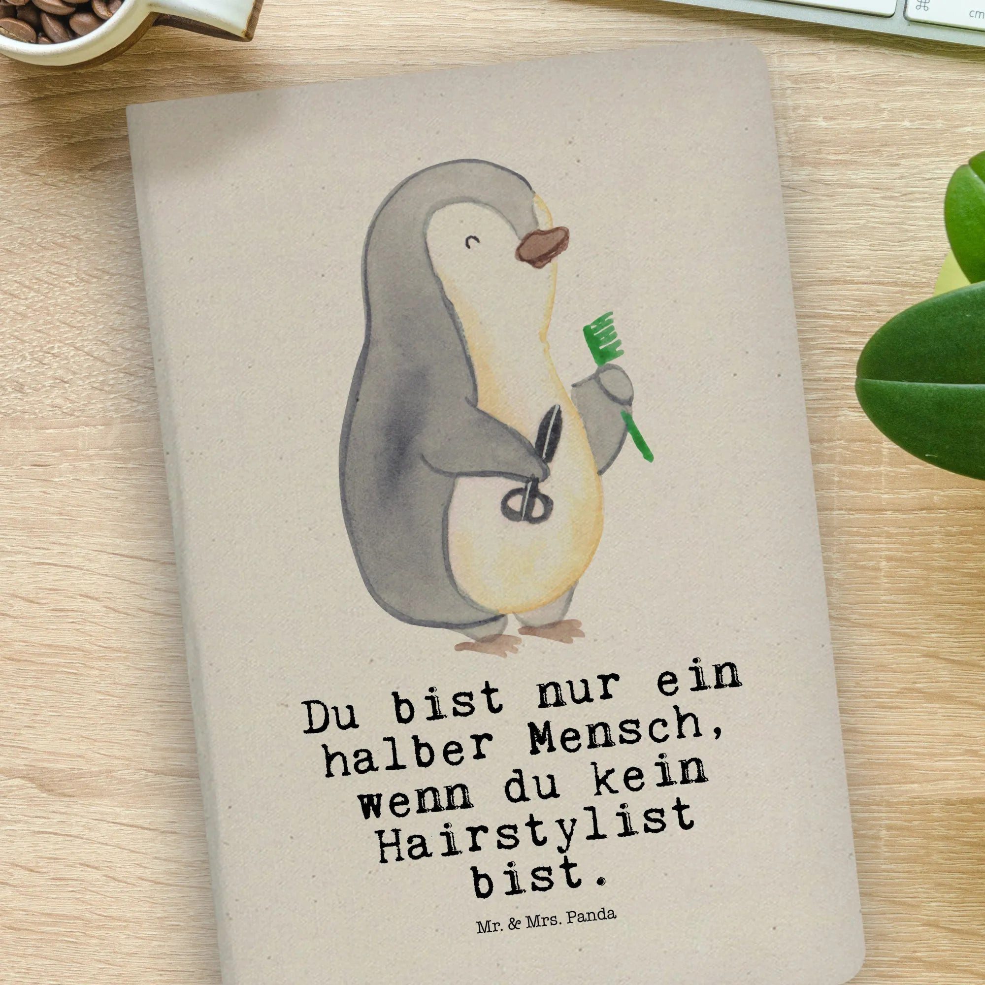 Thumbnail - Mr. & Mrs. Panda Notizbuch Hairstylist Herz - Transparent - Geschenk, Barbier, DIN A4 Journal, B Mr. & Mrs. Panda, Echte...