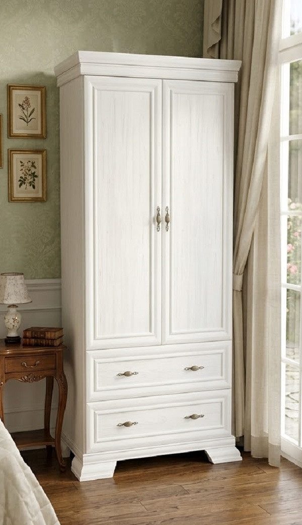JVmoebel Kleiderschrank Eleganter Holzschrank in Weiß mit großzügigem Stauraum (1-St., 1er Set) Made in Europa