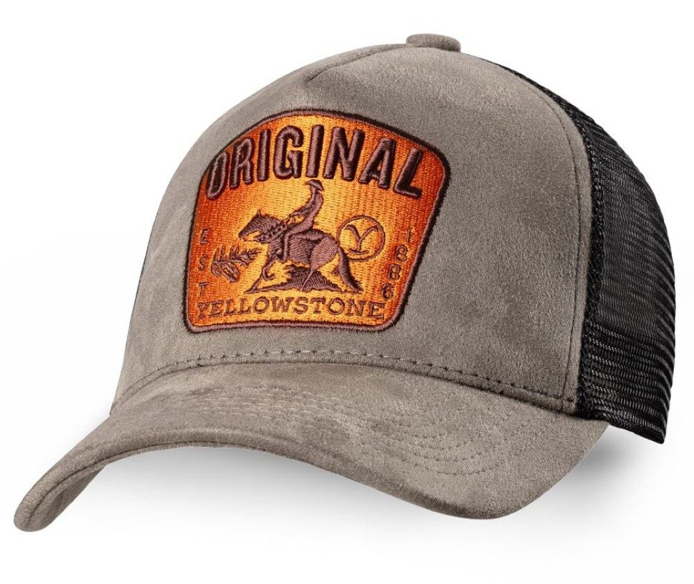 Stars & Stripes Baseball Cap Original Yellowstone Western Basecap in Wildleder-Optik mit Mesh-Rückseite