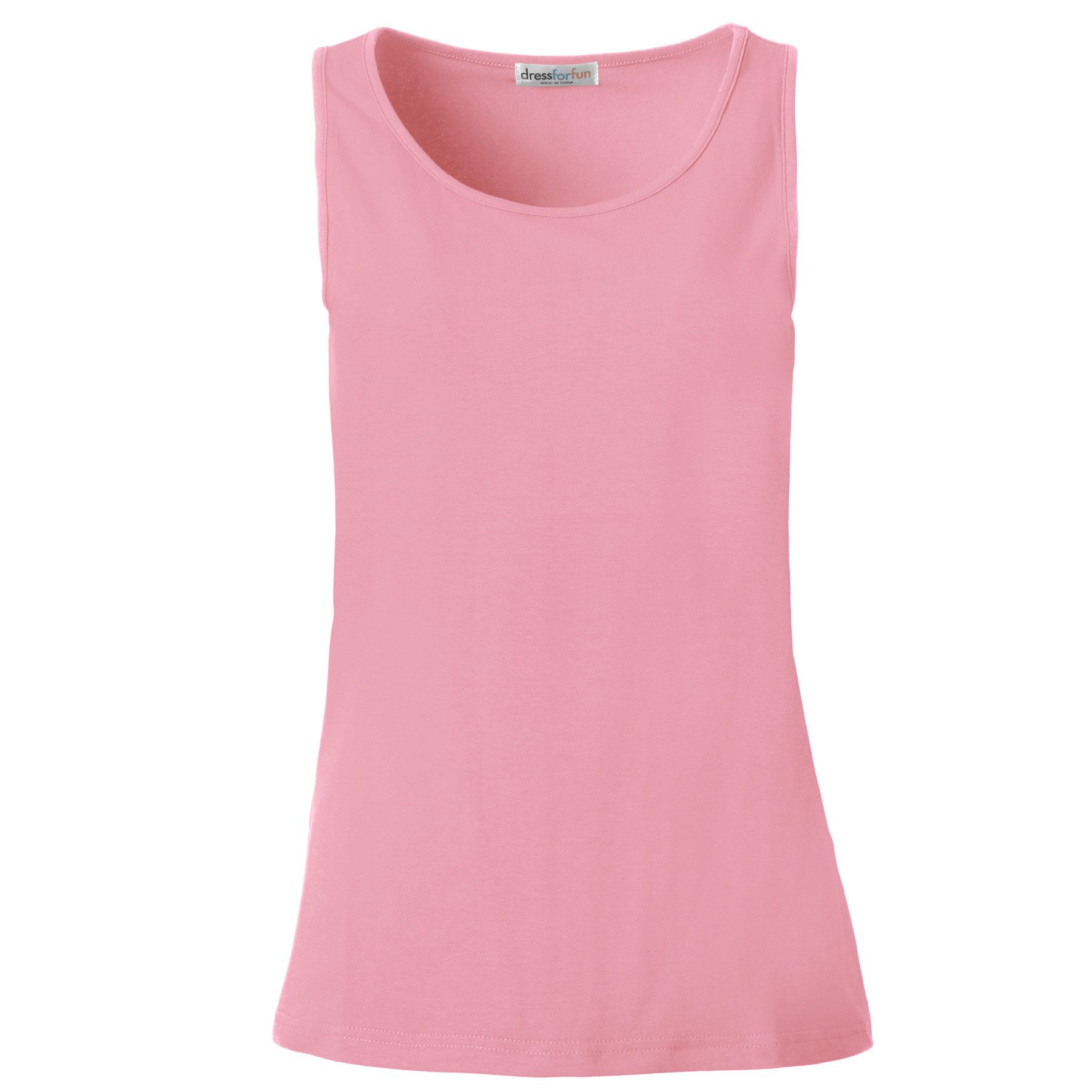 dressforfun Tanktop Achselshirt, Für viele Outfits und Auftritte, Einfarbiges Damen Top (Trägershirt, Konfektionsgröße L in rosa) Leicht körperbetonter Schnitt, – Bild 2 von 5