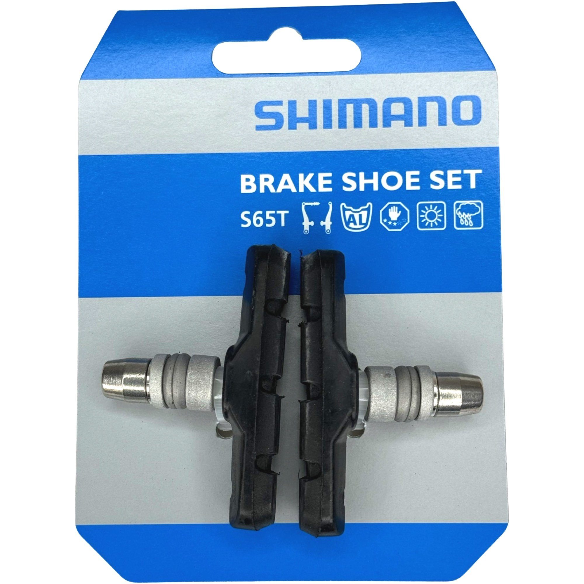 Shimano Felgenbremse SHIMANO Fahrrad V-Brake Bremse Ersatz Bremsschuh S65T 1Paar schwarz