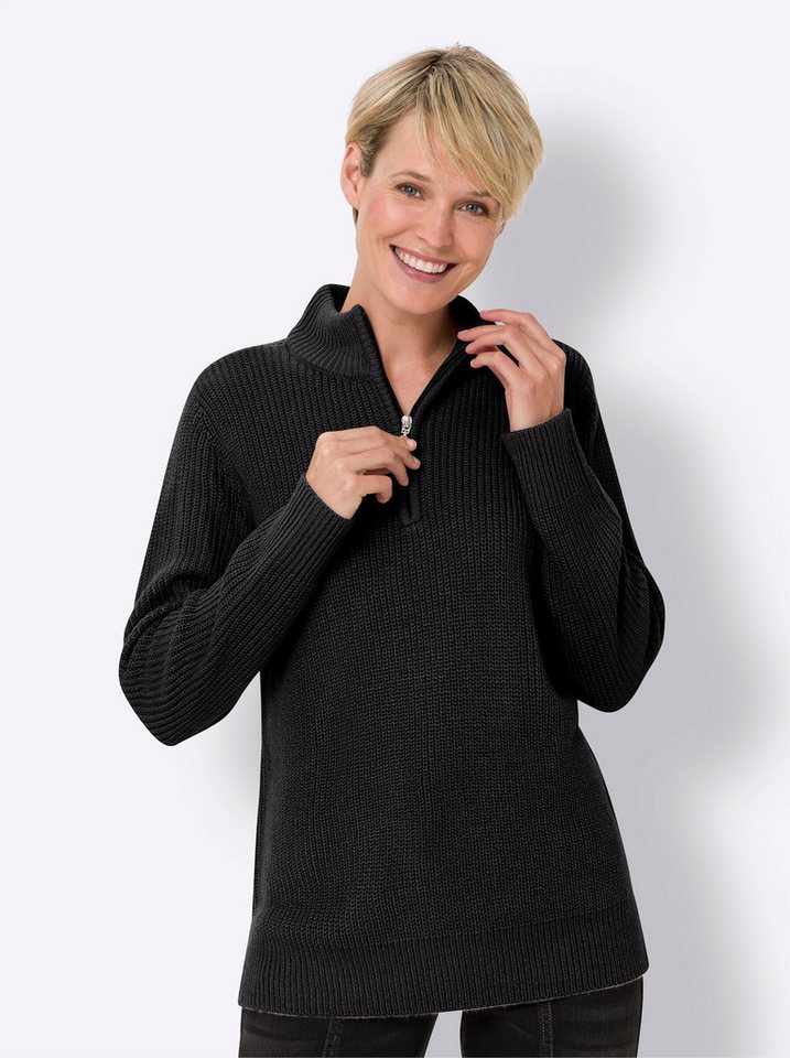 Sieh an! Strickpullover Pullover Langarm Ripp