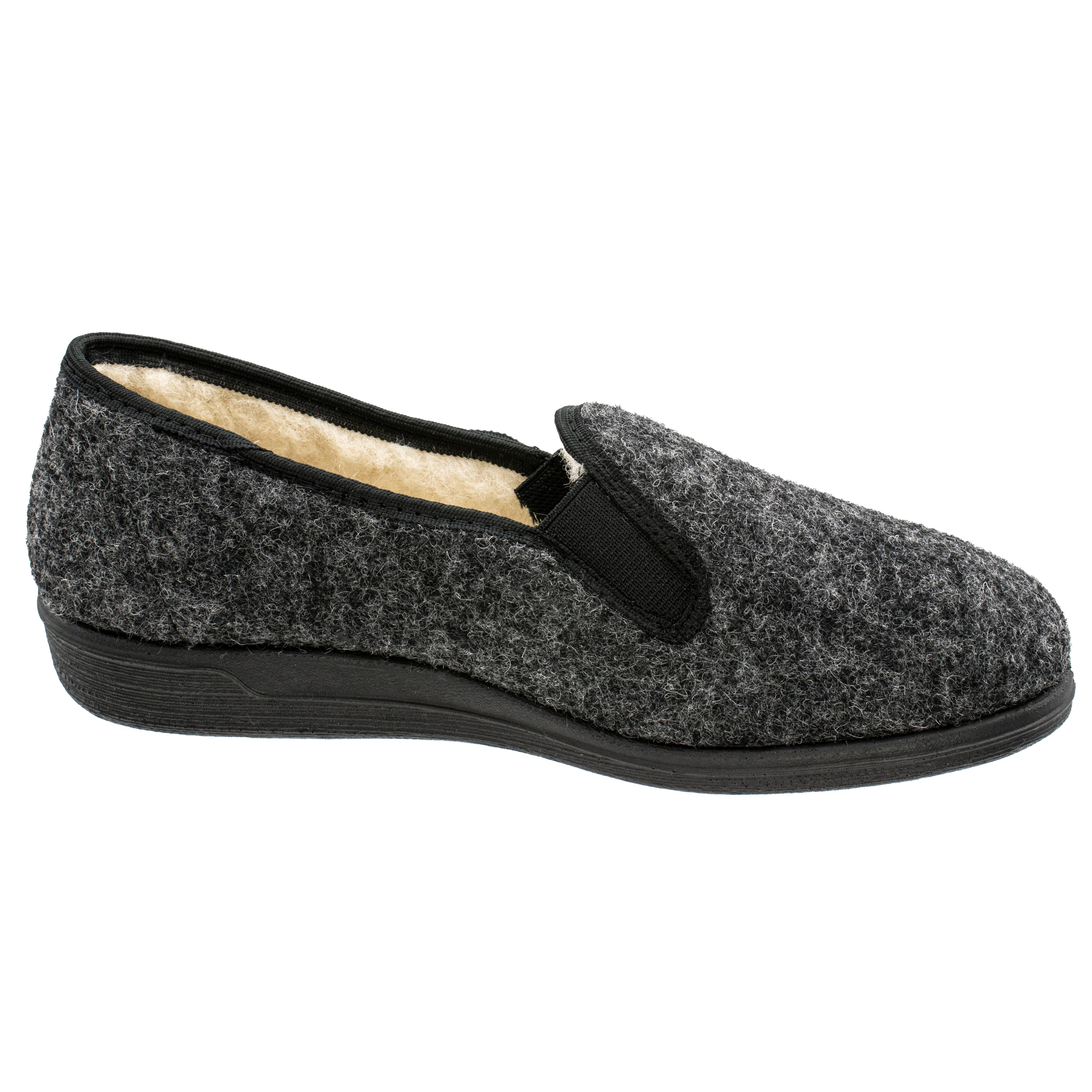 Fischer-Markenschuh Frank Hausschuh Schurwolle, Gummizug, Wollfilz