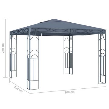 vidaXL Partyzelt Pavillon mit LED-Lichterkette 300x300 cm Anthrazit