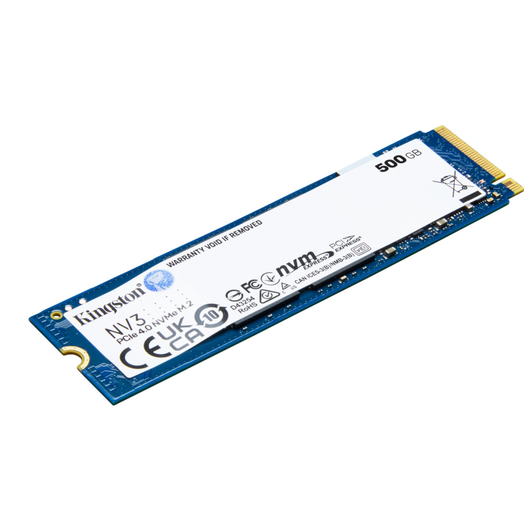 Kingston 500G NV3 M.2 2280 NVMe SSD interne SSD (500 GB) 5000 MB/S Lesegeschwindigkeit, 3000 MB/S Schreibgeschwindigkeit