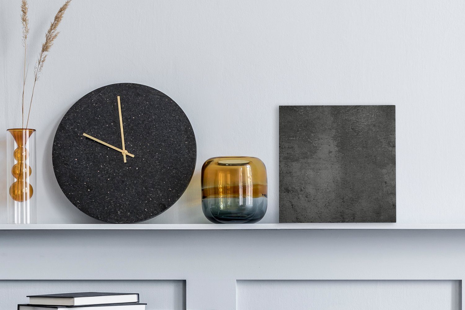 OneMillionCanvasses® Leinwandbild Strukturiert - Beton - Grau - Industriell - Rustikal, Fotodruck (1 St), Wandbild, Deko Schlafzimmer Wohnzimmer Flur 20x20 cm – Bild 2 von 5