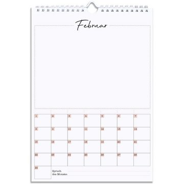 LEAF & GOLD Kalender zum Selbstbasteln Kalender zum Selbstgestalten ohne Jahr, A4 Bastelkalender, Fotokalender, Kreativkalender immerwährend