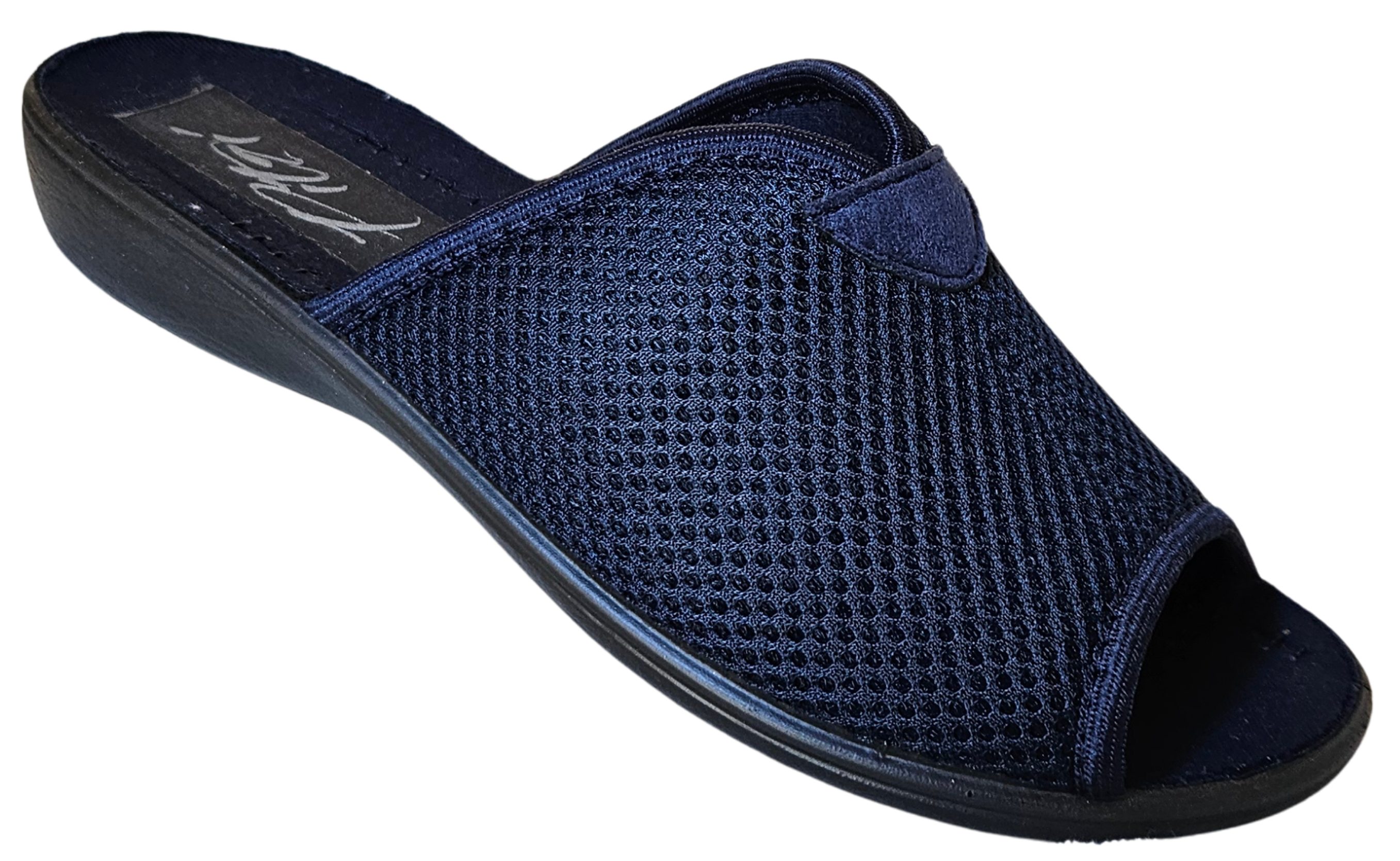 Pitzi Pantolette zehenoffen, 65050, dunkelblau Pantolette flexibles Mesh-Material, ideal bei Hallux Vallgus