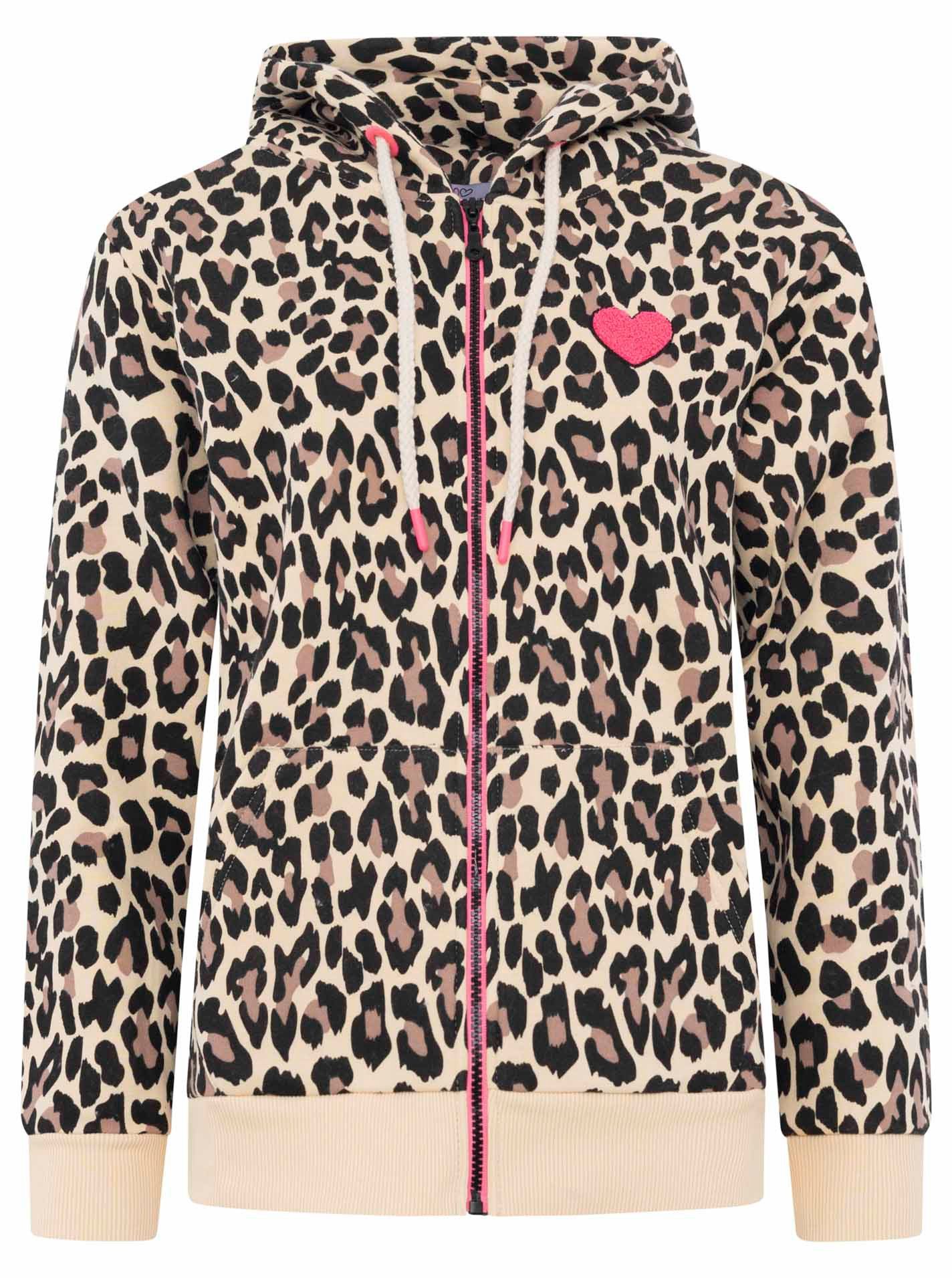 Zwillingsherz Kapuzensweatjacke "Leo AOP" günstig online kaufen