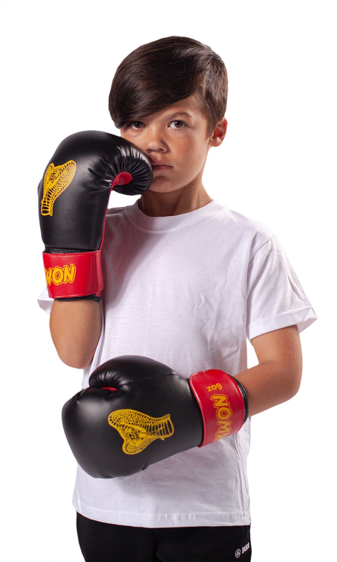 KWON Boxhandschuhe Cobra Kinder Junior Box-Handschuhe 6 Unzen Kids klein Boxen Kickboxen (Paar), 6 Unzen, Einsteiger, Boxen und Schlagtraining am Sandsack/Pratze