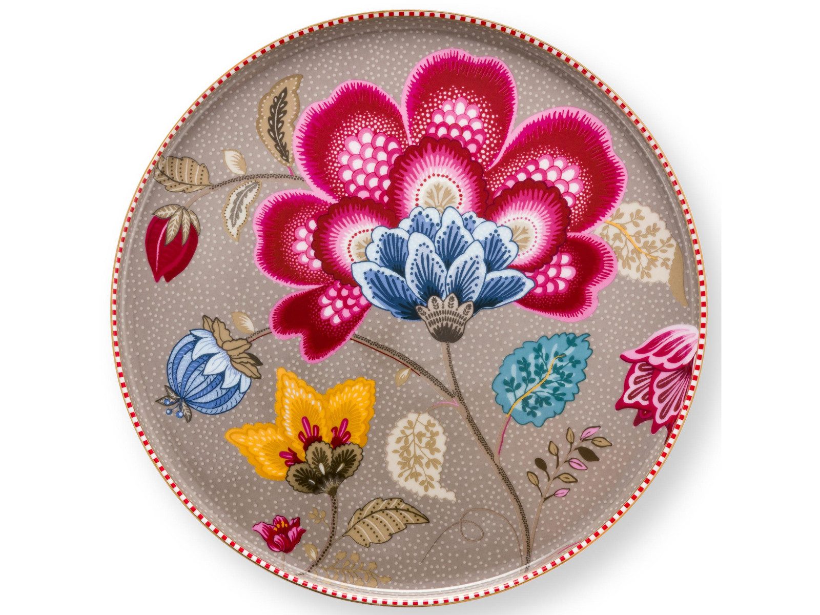 PiP Studio Tortenplatte Blooming Tales Fantasy Khaki mini Kuchenplatte 21cm, Porzellan, (Platten)